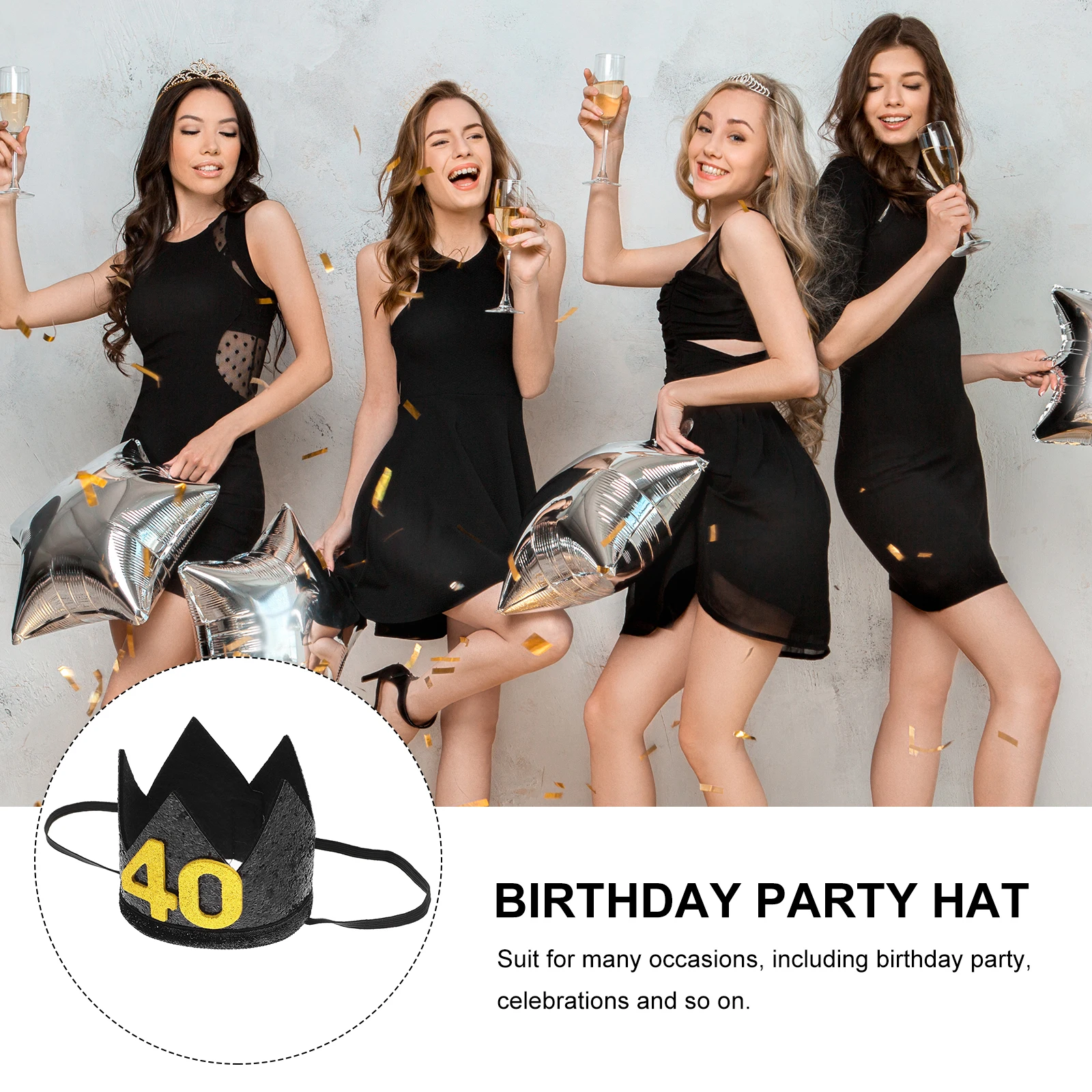 

1pc Birthday Hat Beautiful Party Crown Shiny Decorative Adorable Lovely Supply Accessories Cap Photography Unique