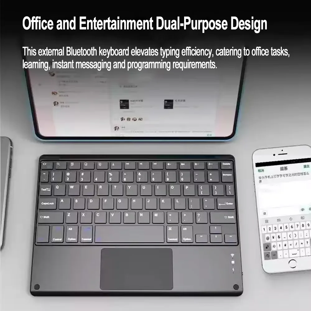 Wireless Trackpad Portable Keyboard for iPad Mini Air Pro iPhone Huawei Lenovo Samsung Smartphone Phone Tablet iOS Android image 2