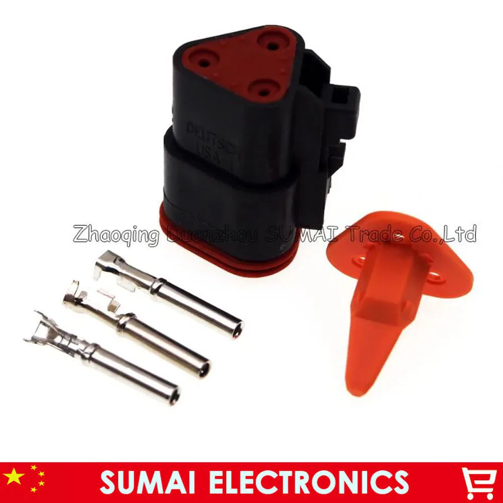 Deutsch DT06-3S female 3 Pin Engine waterproof electrical connector for car motorcycle,truck,boats,etc.