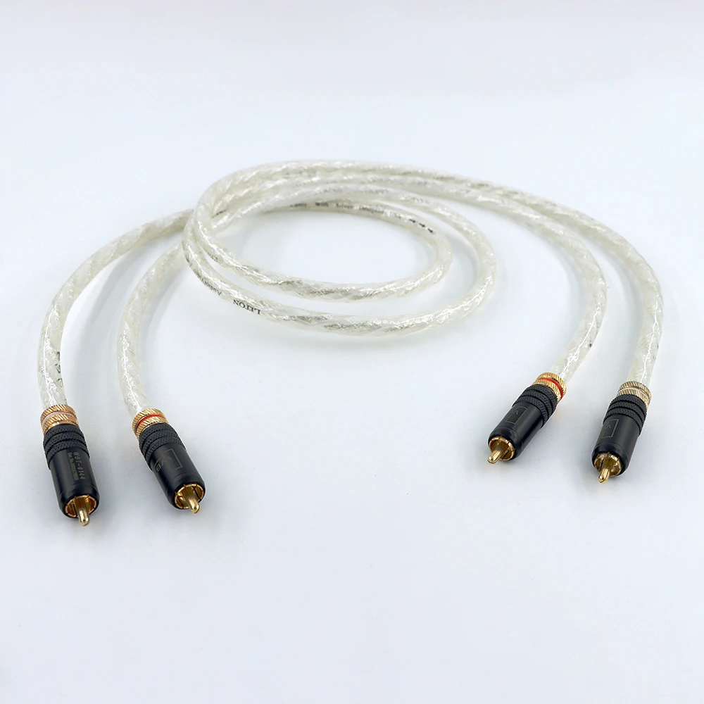 Liton silver-plated signal cable with WBT plug, double-core double-layer shielding and shielding DIY audio cable balance cable