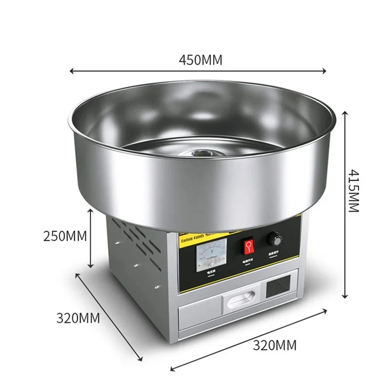 Professional Commercial Small Electric Cotton Candy Machine Stainless Steel Floss Maker for Events and Parties