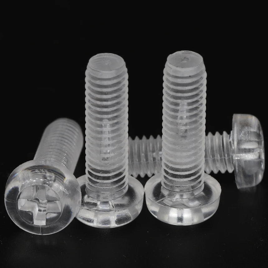 

M3 M4 M5 M6 OD 3mm 4mm to 20mm Clear Transparent PMMA Acrylic Plastic Nylon Bolt Phillips Cross Recessed Round Pan Head Screw