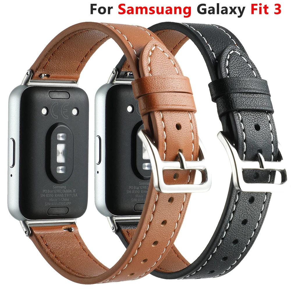 Genuine Leather Strap For Samsung Galaxy Fit 3 Watch Band Accessories Replace Belt Wristband For Galaxy Fit 3 Bracelet correa