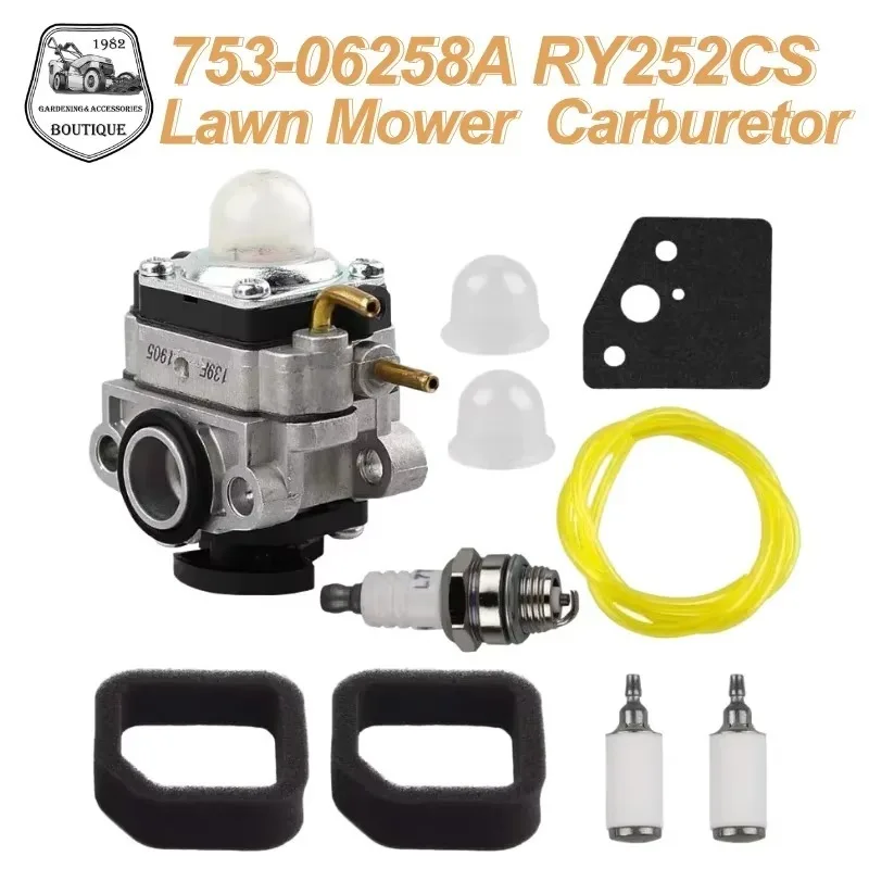 

753-06258ACarburetor For Ryobi RY252CS/RY253SS/RY251PH/RY254BC MTD Craftsman 2-Cycle 25cc Trimmer Cultivator 307160001 316299372