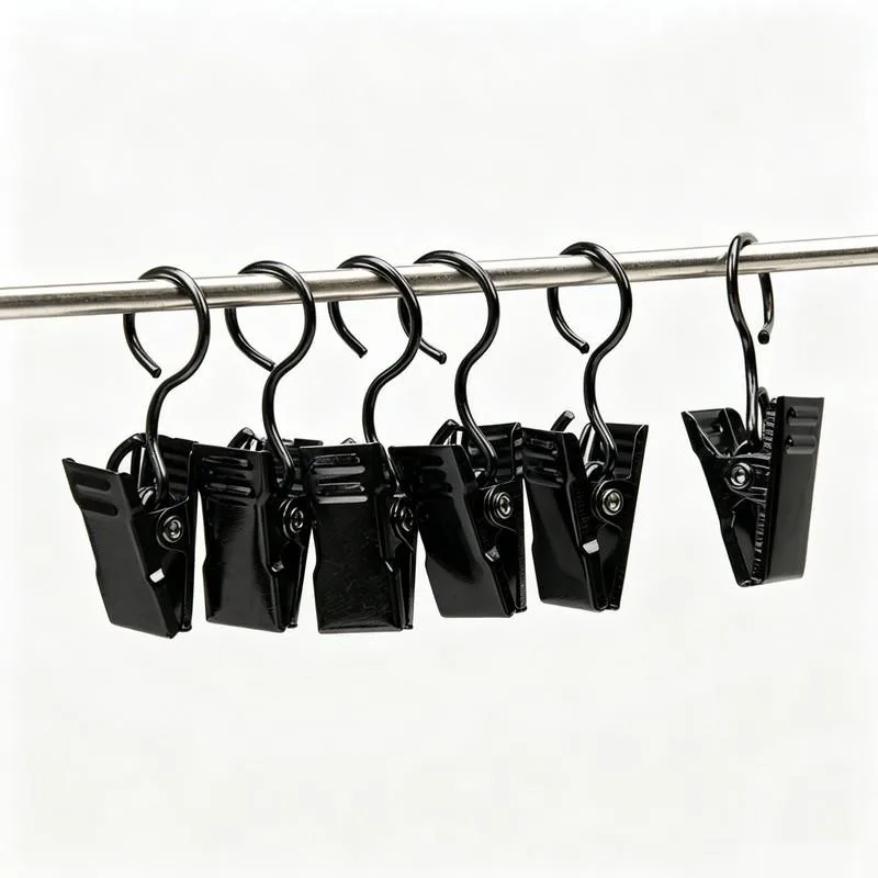37 pcs Silver Closed Loop Design Closed Curtain Hooks, great for Photo Postcard Hanging, Easy Curtain Install