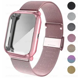 2in1 Wrist Strap for Amazfit Bip U Pro Bip 3 Case Correa Metal Bracelet for Amazfit GTS 2 mini Bip S U Band Screen Protector