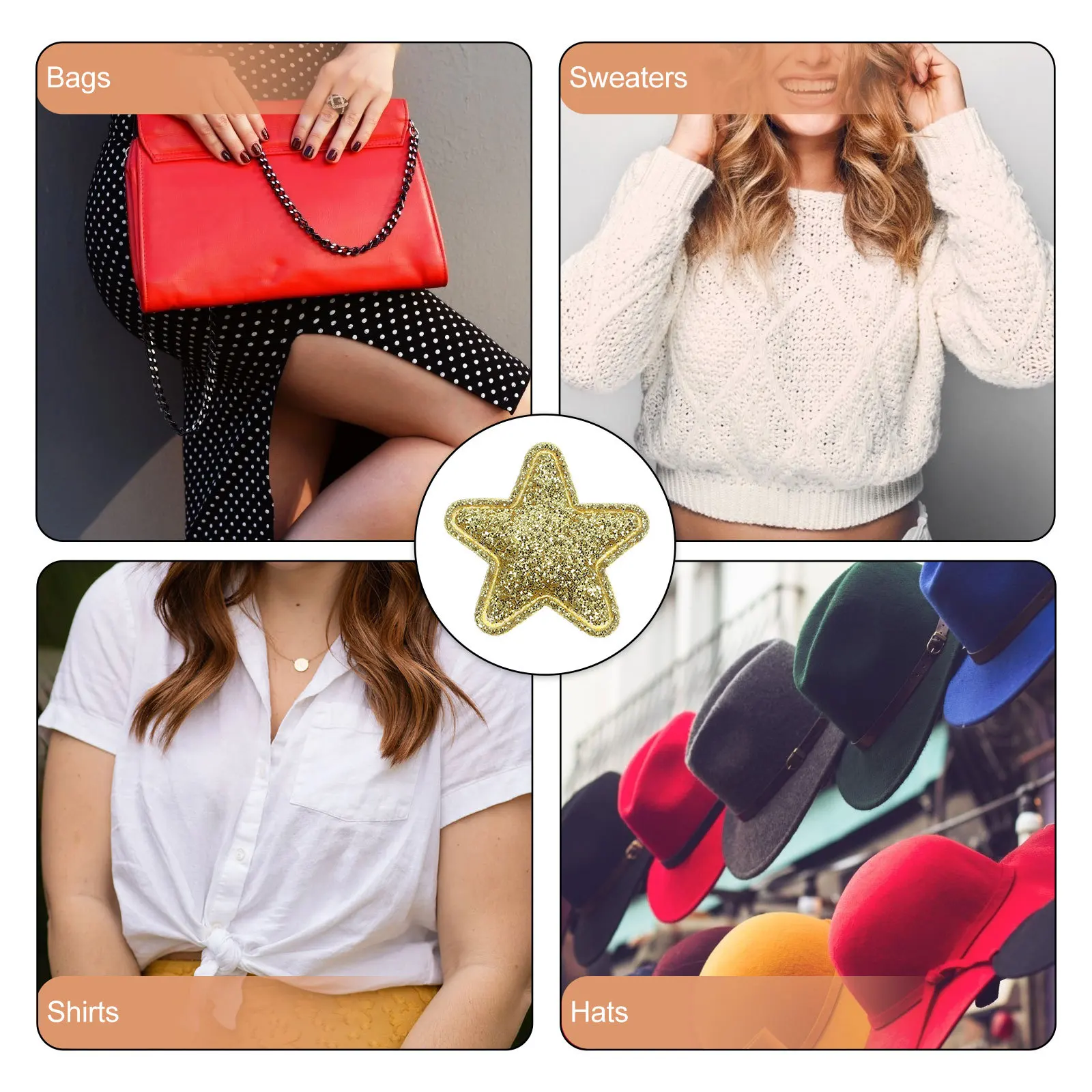 

100pcs Star Cloth Patches Colorful Diy Iron On Appliques For Clothes Decorative Garment Accessories Craft Repair Handicraft