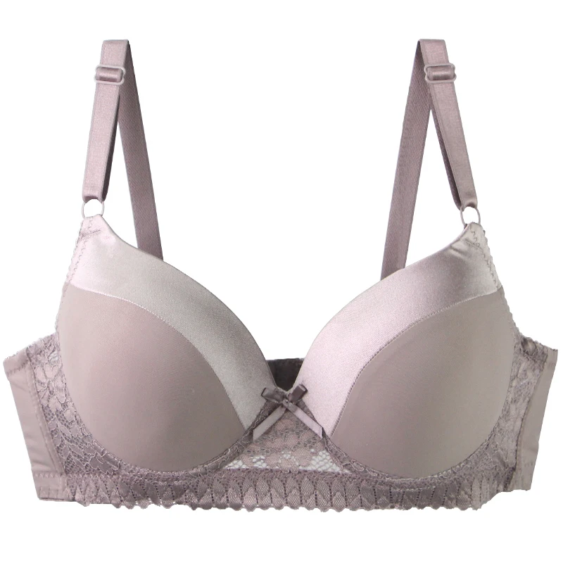DaiNaFang Push Up Bras For Women Pink Blue Black Gray Beige White Burgundy Underwear Lace Minimize Seamless Lingerie image 5