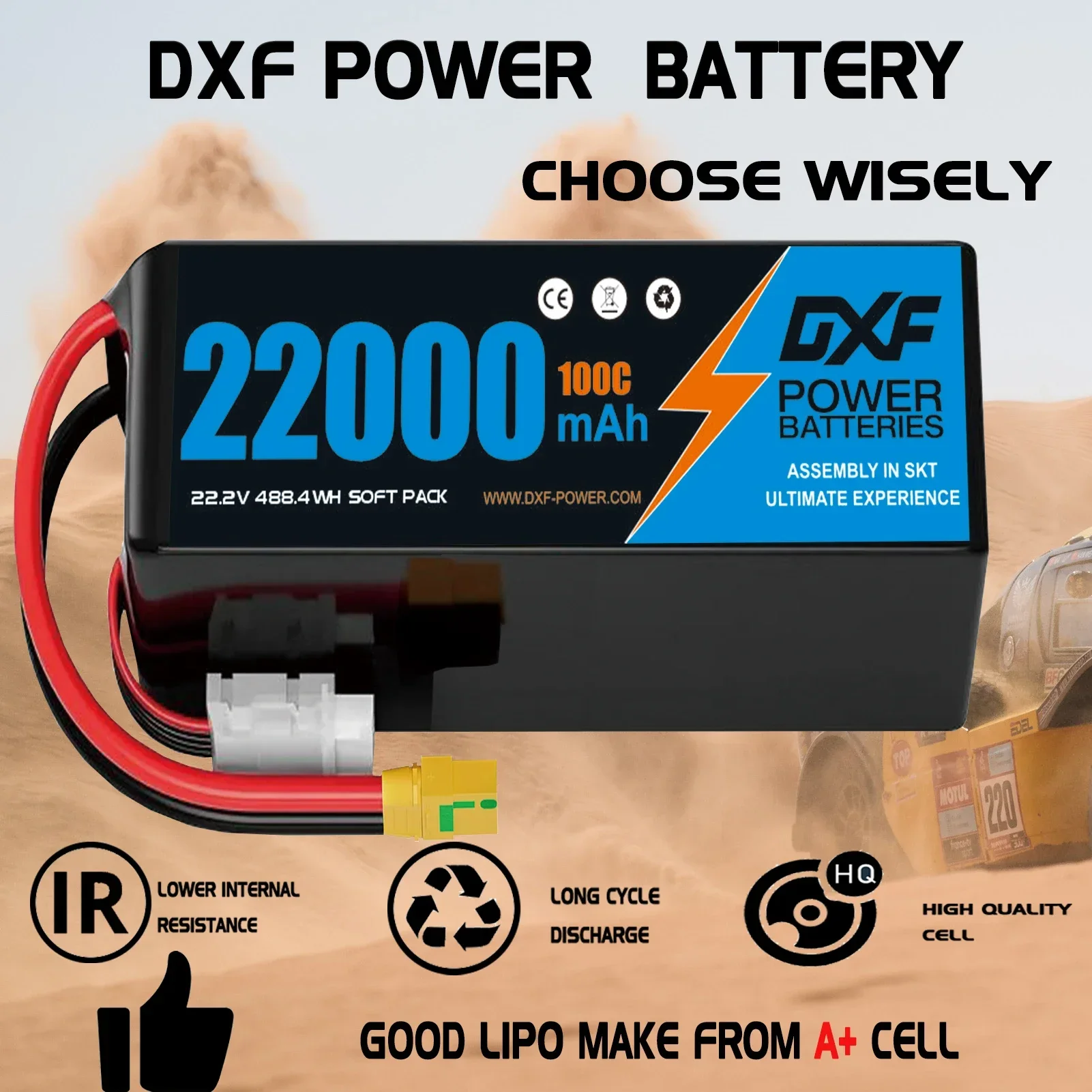 DXF 6S 22.2V 22000mAh Lipo Battery 4S 6500mAh 9200mAh with XT90 EC5 For RC Helicopter Drone UAV FPV Boat Tank Truck CAR