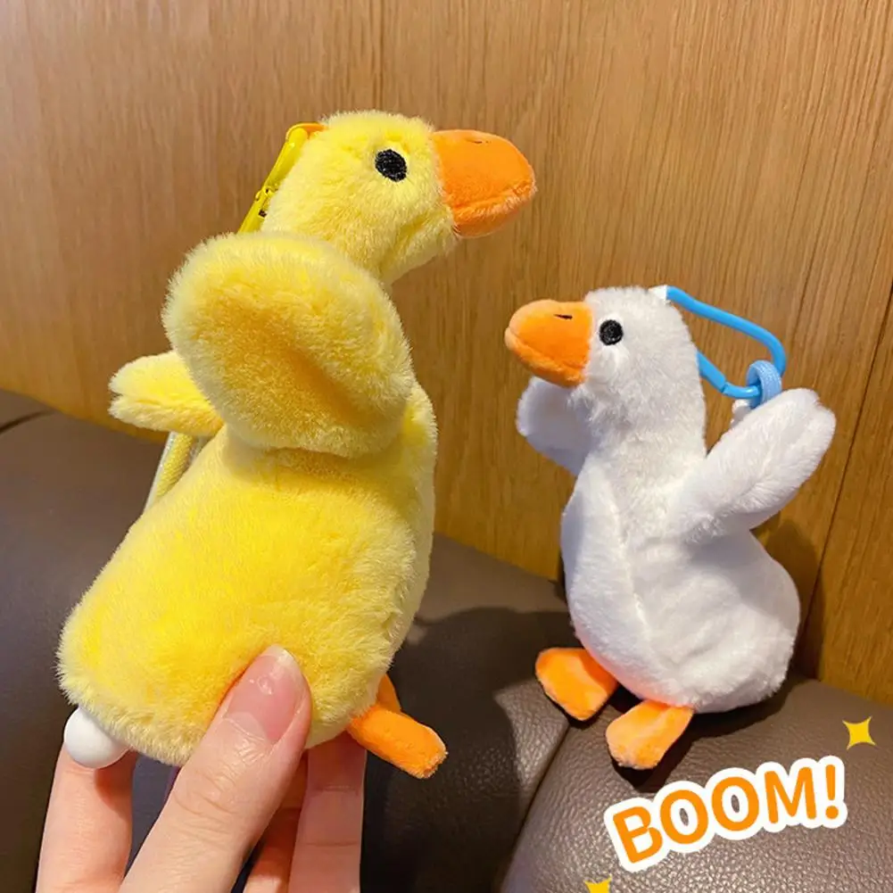 Duck Keychain Plushie Doll Fun Bubble-blowing Duck Keychain Cute Duck Keychain Plush Doll Backpack for Handbag for Girls