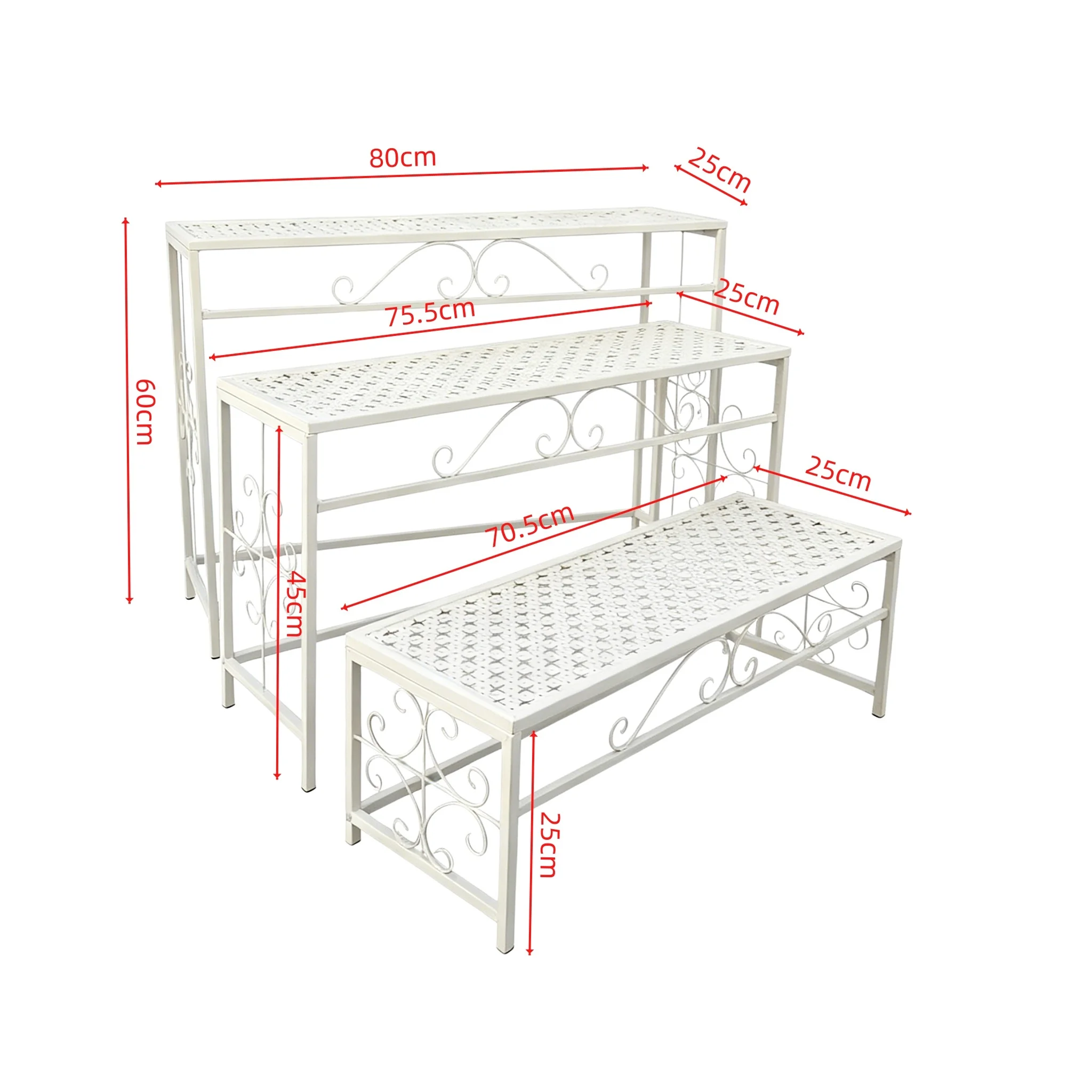European-Style Vintage Wrought Iron Flower Stand for Outdoor Garden and Courtyard Potted Plants, Indoor Storage Rack for Miscellaneous Items
