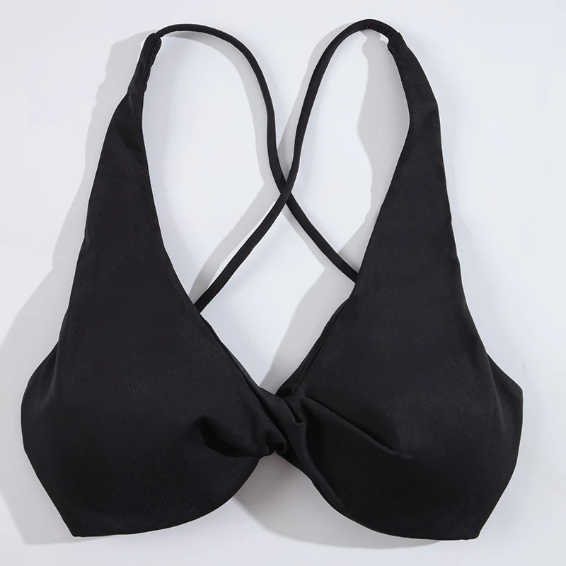 SALSPOR reggiseno sportivo con nodo attorcigliato Sexy bella schiena in esecuzione intimo con imbottitura sul petto sensazione nuda canotta da donna