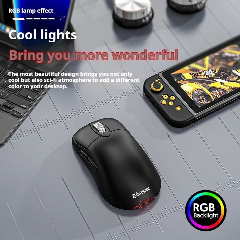 Imagem -03 - Mouse de Jogo Tri-mode sem Fio Bluetooth 2400 Dpi Definição Macro Carregamento Rgb Esports Escritório Notebook Computador Óptico