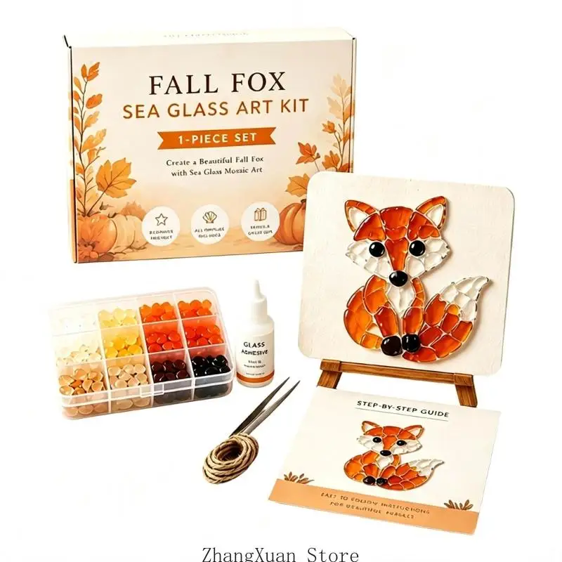 DIY Seeglas-Tier-Bastelset mit Glasstück für die Tischregaldekoration 3XUF – Detail 5