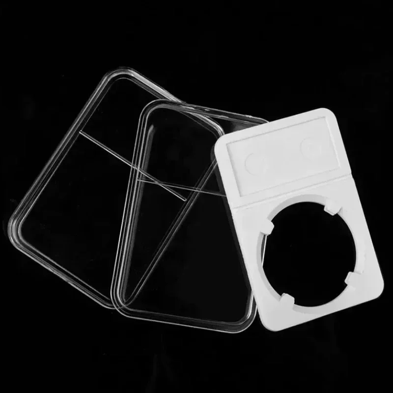 6 Pcs Square Transparent Organiser Display Case Coin Plate Capsule Protection Display Stand Storage Coin Protection Organiser