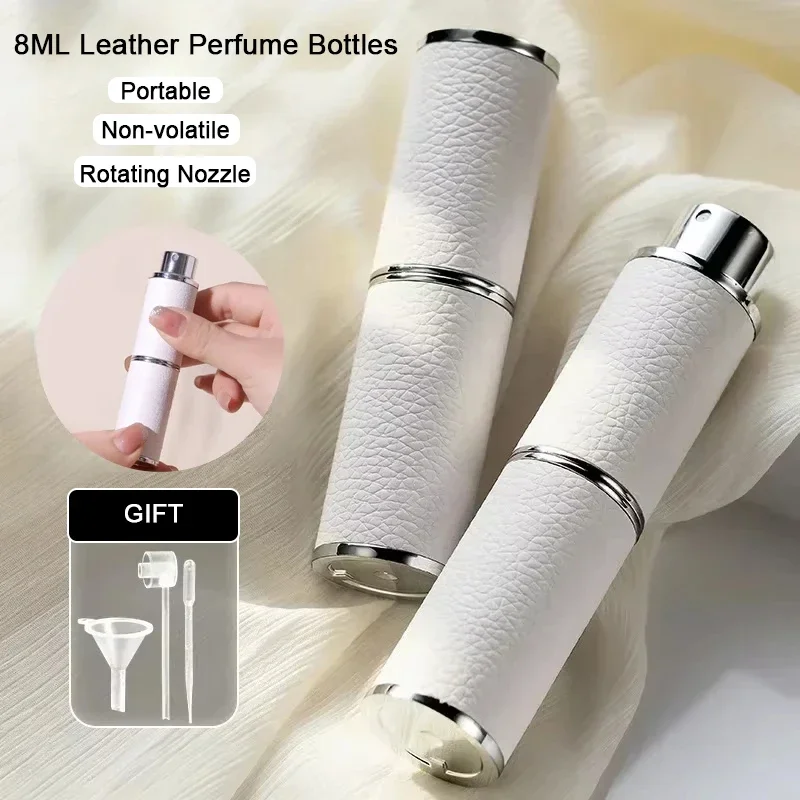 8 ml tragbare Mini nachfüllbare Parfümflasche High-End-Leder-Unterabfüllung Reise leere Kosmetikbehälter Spray Zerstäuber Nachfüllung