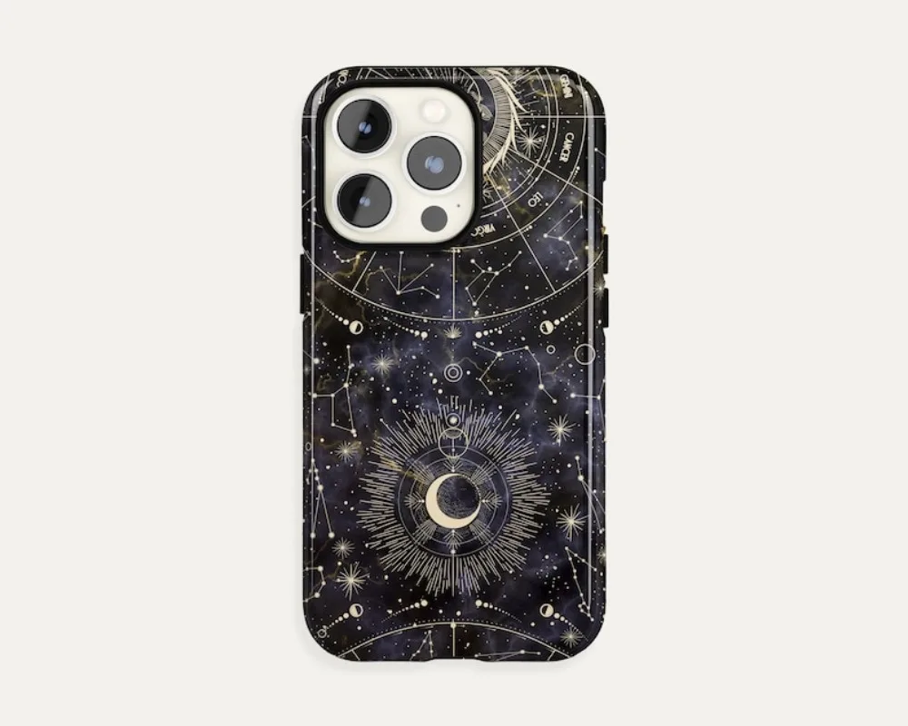 Marble Mystic Zodiac Phone Case For IPHONE 16 15PRO MAX 14 13 12 11 Acrylic TPU Two in one magnetic Phone Cases