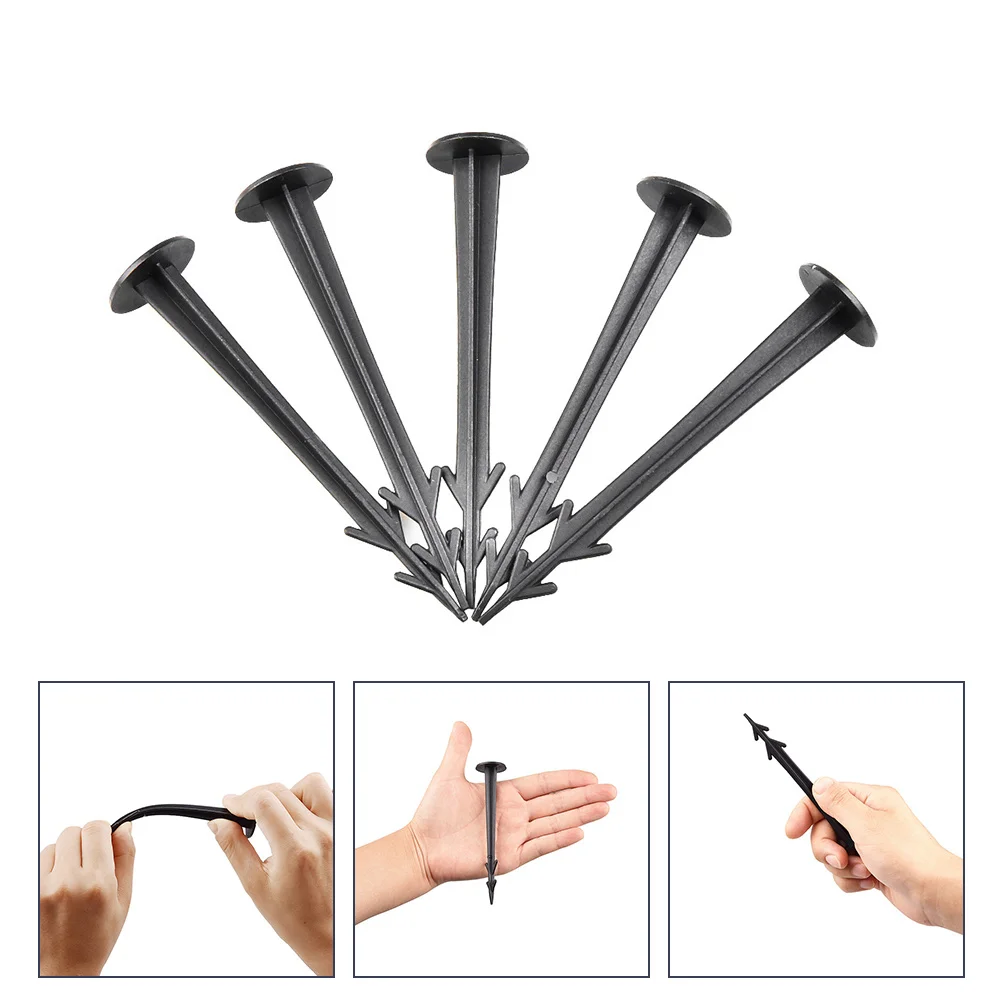 

50 Pcs Plastic Tent Stakes Firmly Insert Ground Stable Support Camping Garden Reusable High Temperature Resistance