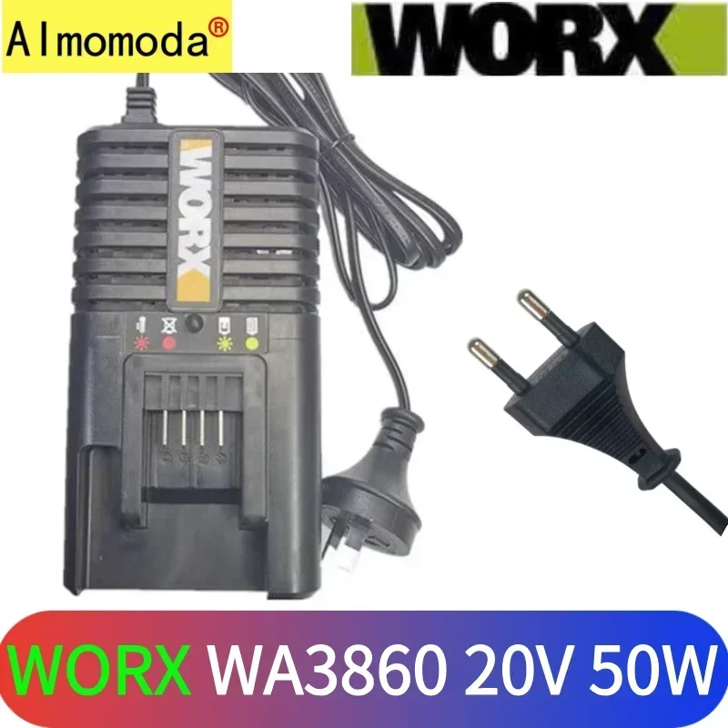 

WA3860 Зарядное устройство Vickers 20 В 50 Вт, оригинальные аксессуары для аккумуляторов, универсальное быстрое интеллектуальное зарядное устройство для небольшой подножки 2,0/4,0/5,0 Ач