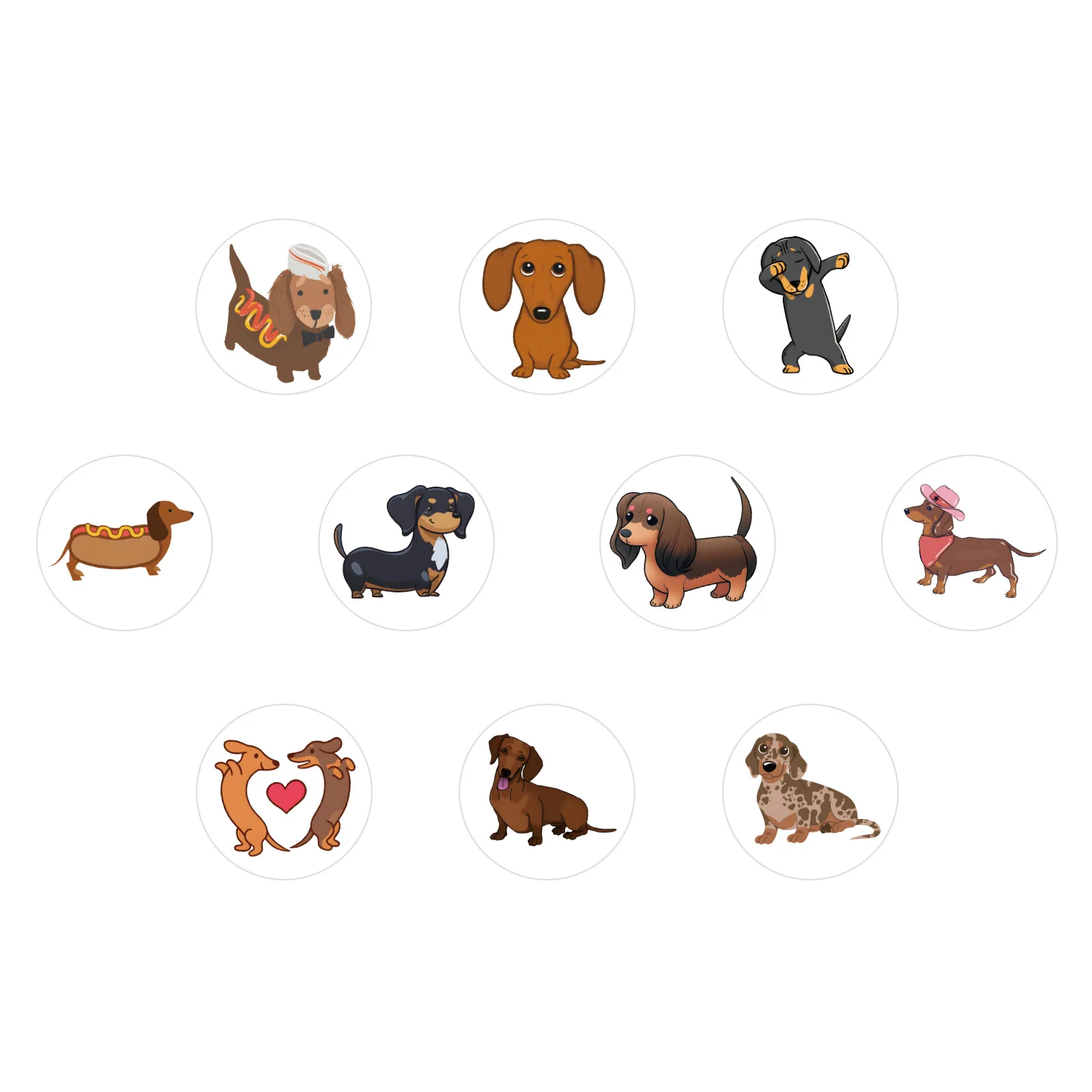 100-500pcs Dog Sticker for On Laptop Suitcase Cute Animal Cartoon Rewards Hand Account Tape Seal Label Stationery Stickers