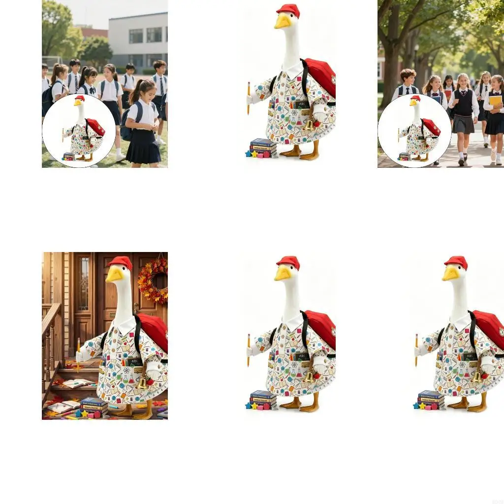 School Theme Statue Clothing for Porch Light Weight Gooses Statue Clothes B03E
