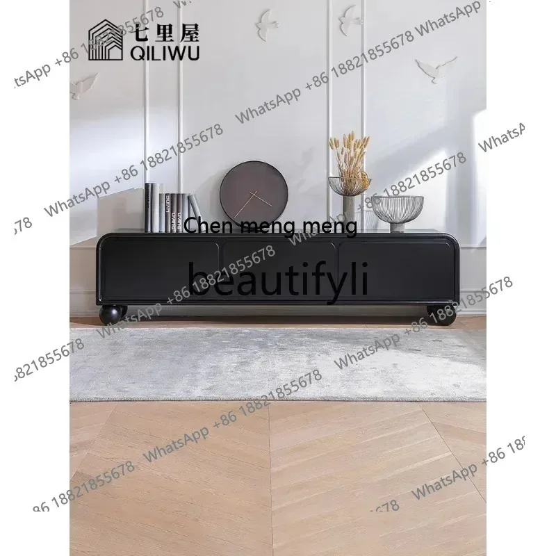 cn8617 LHY S26 French retro wind pier pier TV cabinet modern living room home antique black floor cabinet