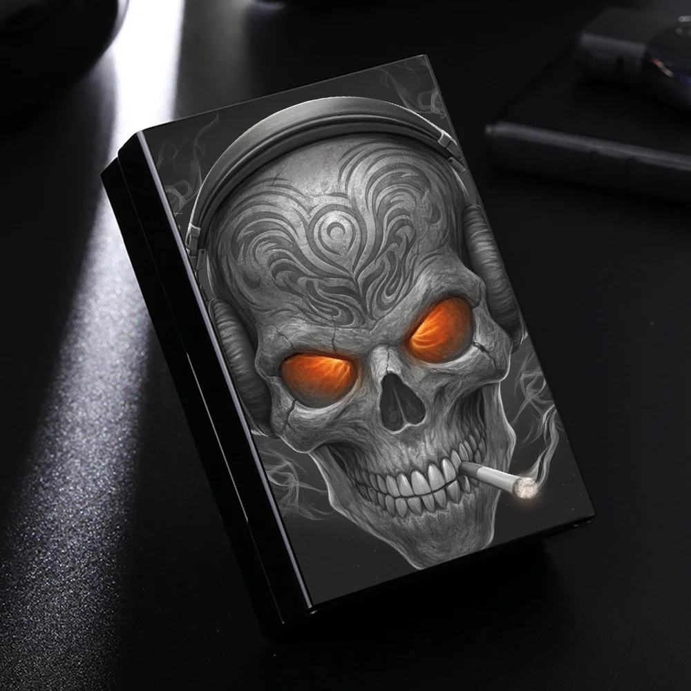 New Skull Pattern Creative metal Cigarette Box, Men's Birthday Gift, Anniversary Gift, Cigarette Box