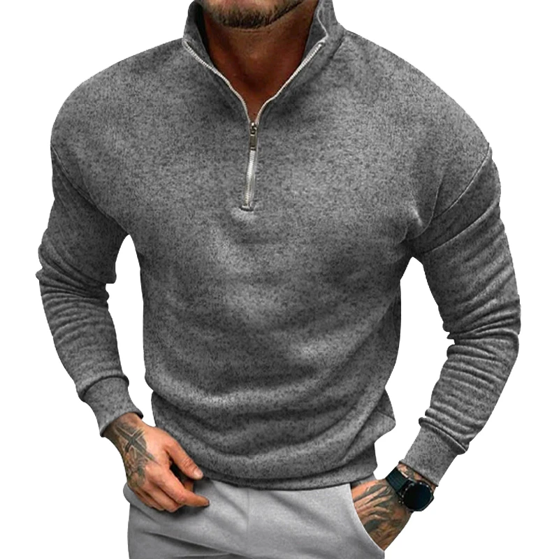 New Mens Sweaters Fashion Half Zip Pullover Oversize Jumpers Sweatshirts Men Autum Spring Warm Jogger Brand Tops