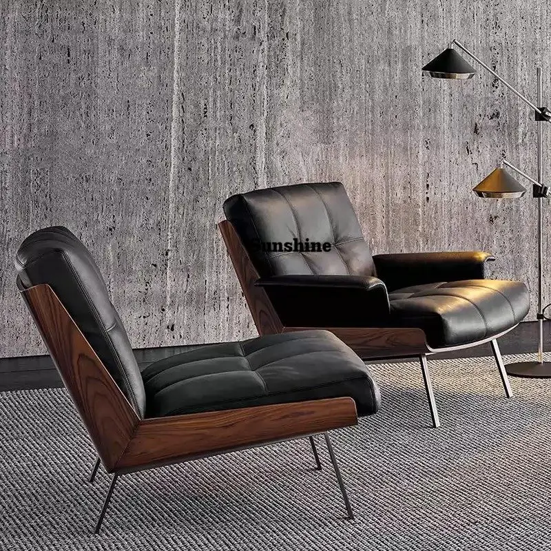 

Кресло-реклайнер из кожи для гостиной и балкона, современное, в стиле лайт-люкс