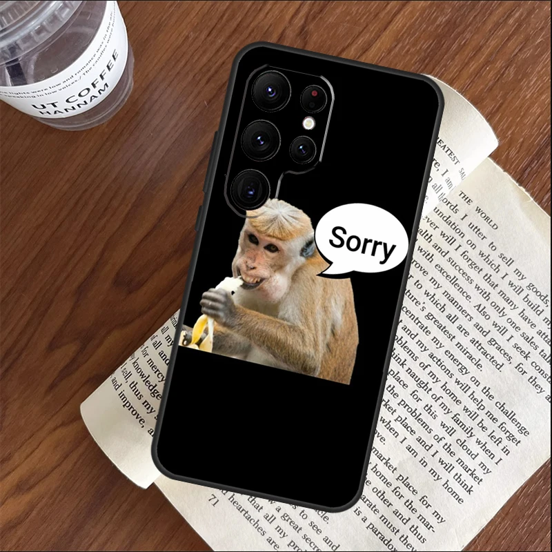 Monkey Sipping  Capri Meme Case For Samsung Galaxy S23 Ultra S20 FE S21 FE S22 Plus S8 S9 S10 Note 10 20 Ultra Cover