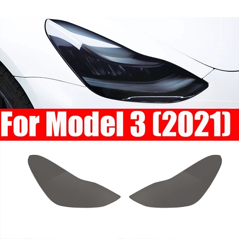 

Автомобильная передняя лампа головного света для Tesla Model 3 2021, фары ТПУ, дымчатые черные фары, защитная пленка, аксессуары