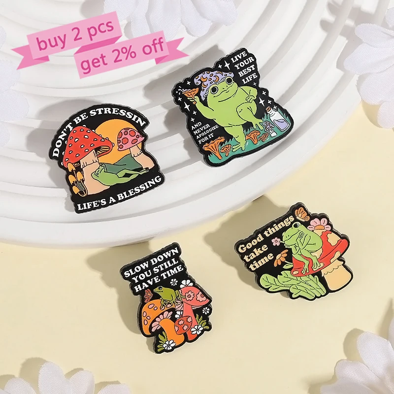 Good Things Take Time Enamel Pins Custom SLOW DOWN YOU STILL HAVE TIME Brooches Lapel Badges Clothes Animal Jewelry Gift Friends
