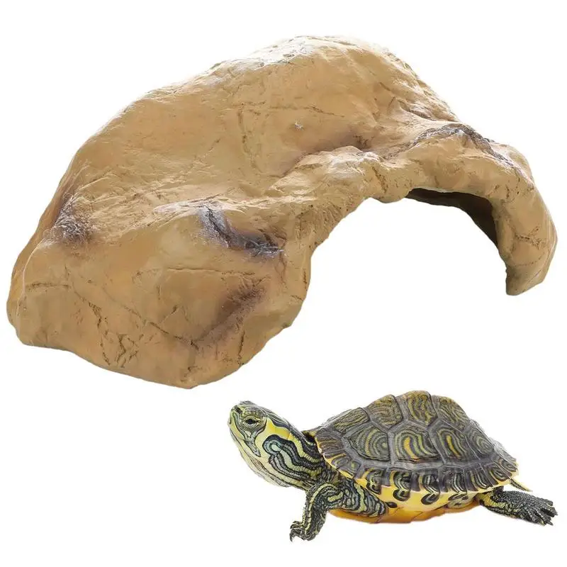 Pez ocultando cueva tortuga reptil tomar el sol ocultar refugio terrario cuevas escondidas para acuario terrario decoración ornamento
