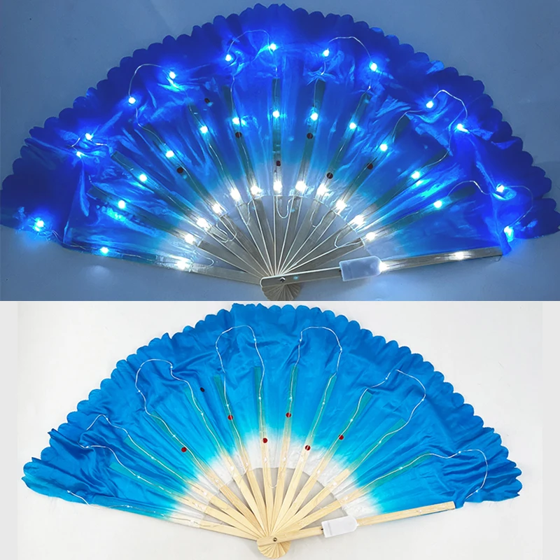 

13inches Dancing Performance Fan Women Dancing Accessory Supplies Rave Festival Accessories Luminous LED Fan Glowing In Party