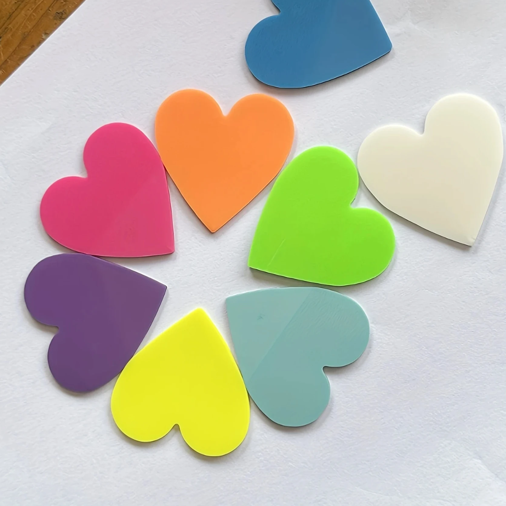 Heart Shape Neon Sticky Notes (8 Packs), Self-Adhesive Memo Pads, Romantic Colorful Sticky Notes for Gifts & Office Essentials