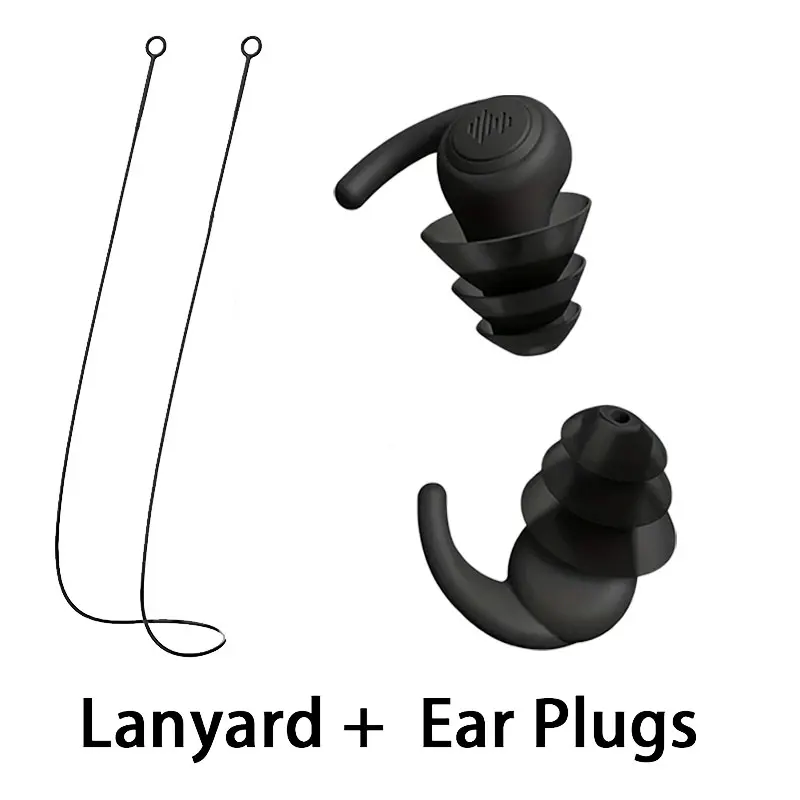 Bouchons d'oreilles réutilisables anti-bruit avec cordon en silicone, protection auditive flexible en silicone pour le sommeil et la concentration