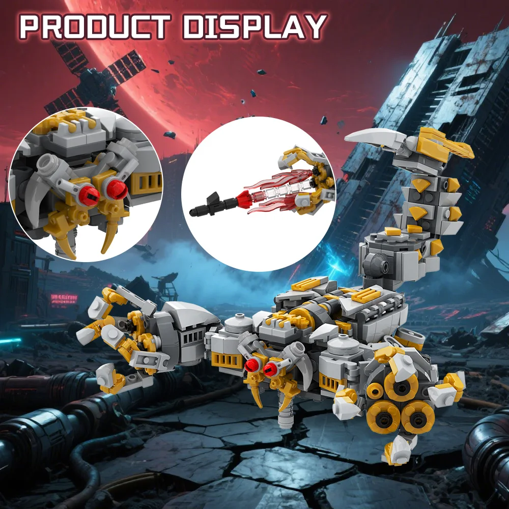 MOC Animals 2007 Mech Scorponoks Building Blocks Scorpions Monster Bricks Creativity  Assembled Toy for Children Gift