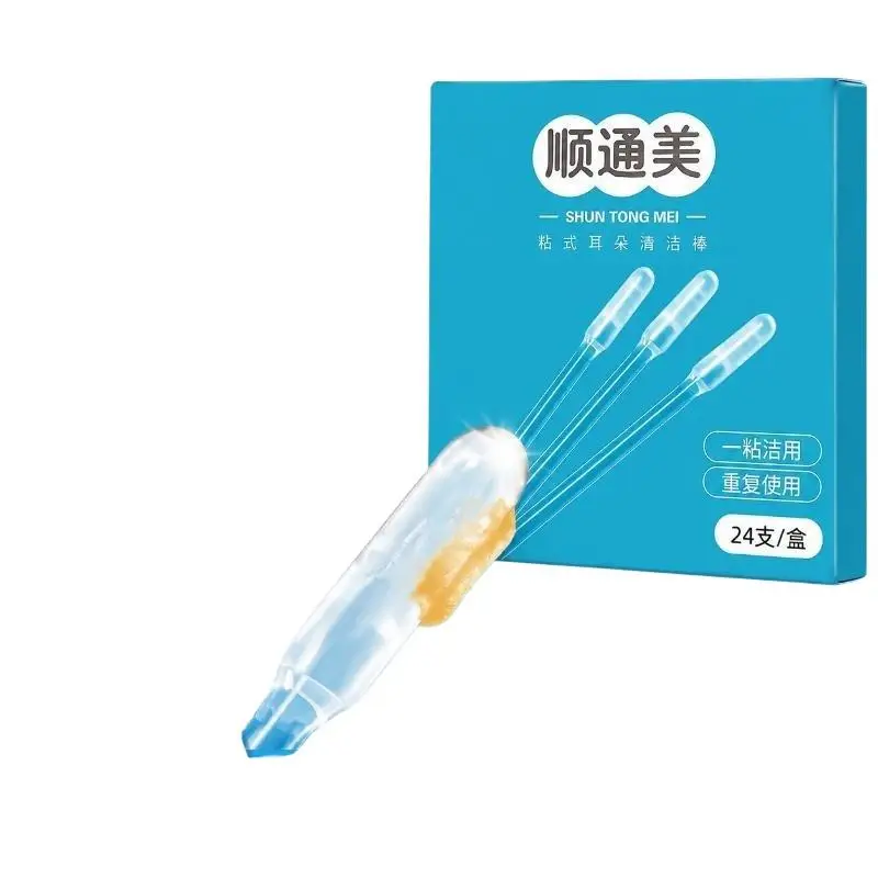 24pcs Adhesive Ear Cleaning Sticks Ear Digging Spoons Tool For Safe Earwax Removal Home Care Ear Care Kit