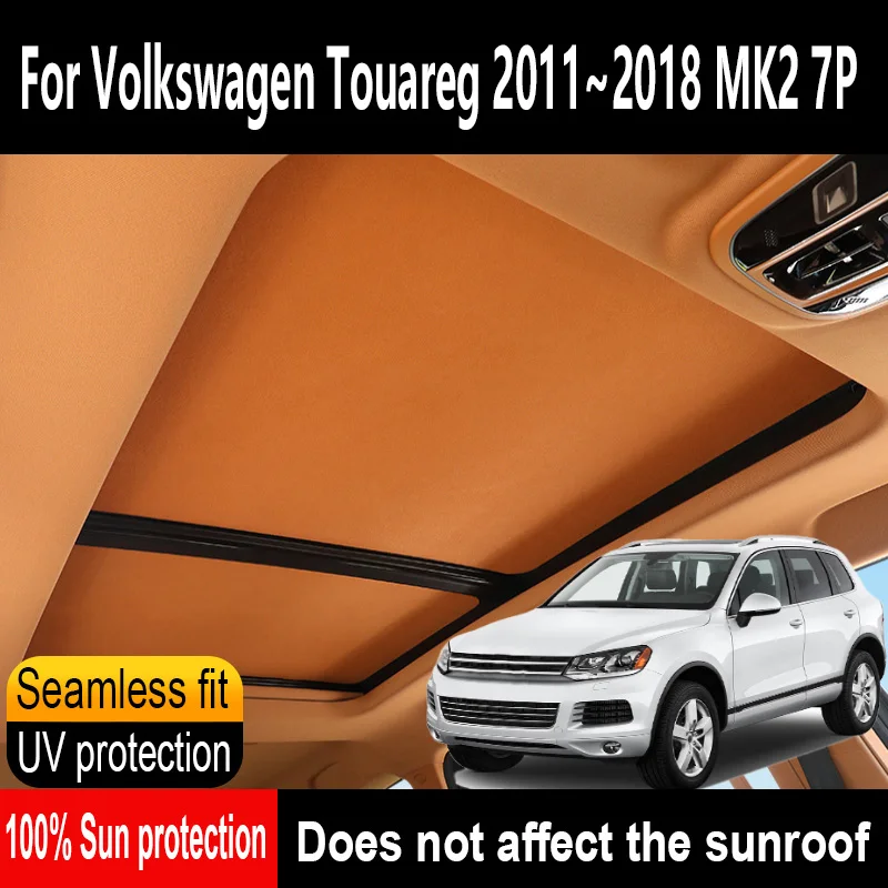

Car Sunroof Insulation Roof Visor For Volkswagen Touareg 2011~2018 17 MK2 Anti-UV Electrostatic Adsorption Sky Curtain Sunshade