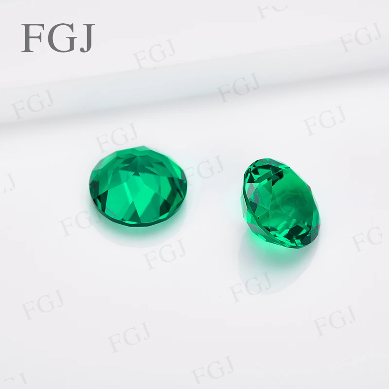 

0.9-12mm Lab Grown Emerald Hot Sale Certificated Round Loose Stone Beads DIY VVS1 Wholesale Price Factory Supply With AGL