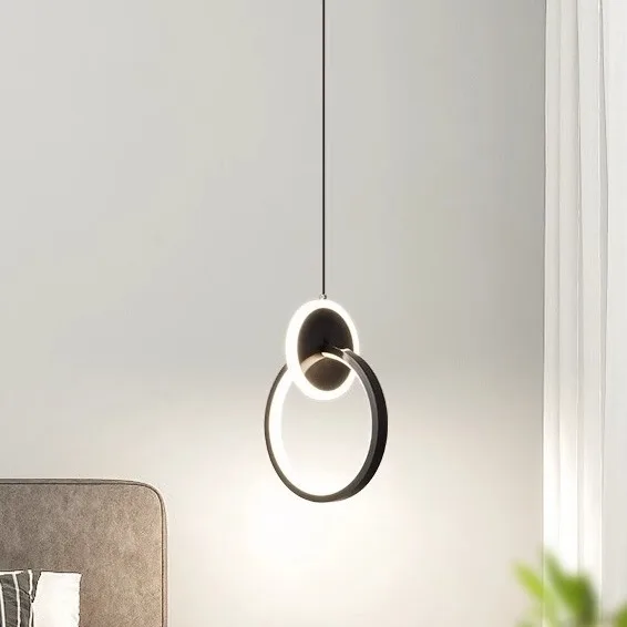 Modern creative lamp luxury small pendant bedside simple bar TV background wall cross-border long pendant lamp middle