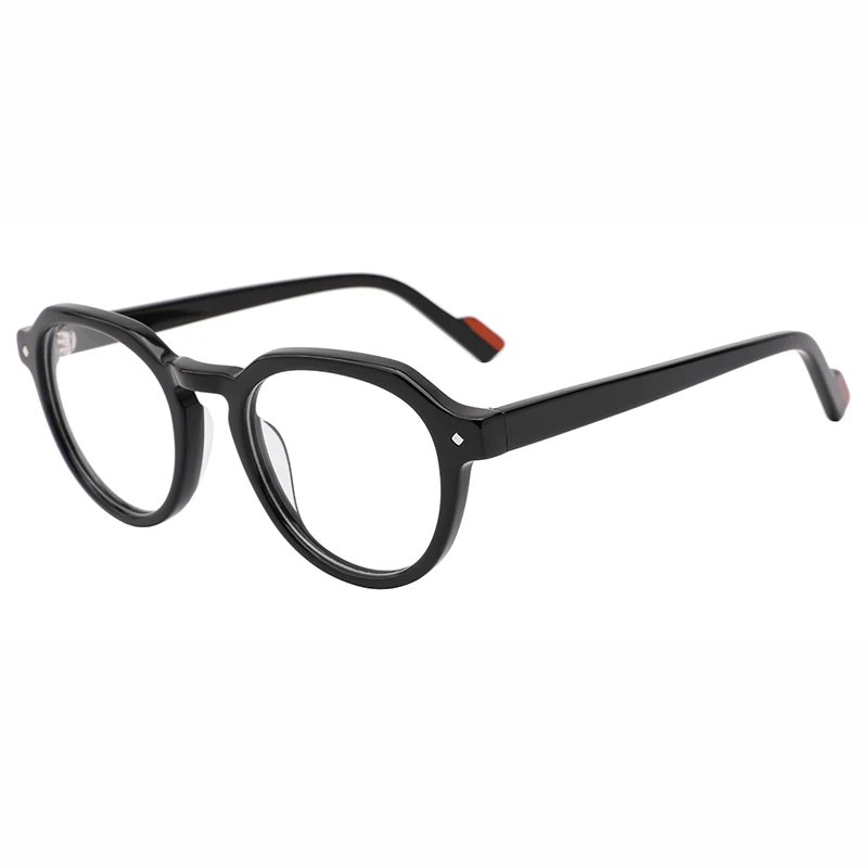 Unisex Cool Kid Acetat flache rechteckige Brille mit gepunkteter Nasensteg, dicker Rahmen, optische verschreibungspflichtige LinseWD1571P