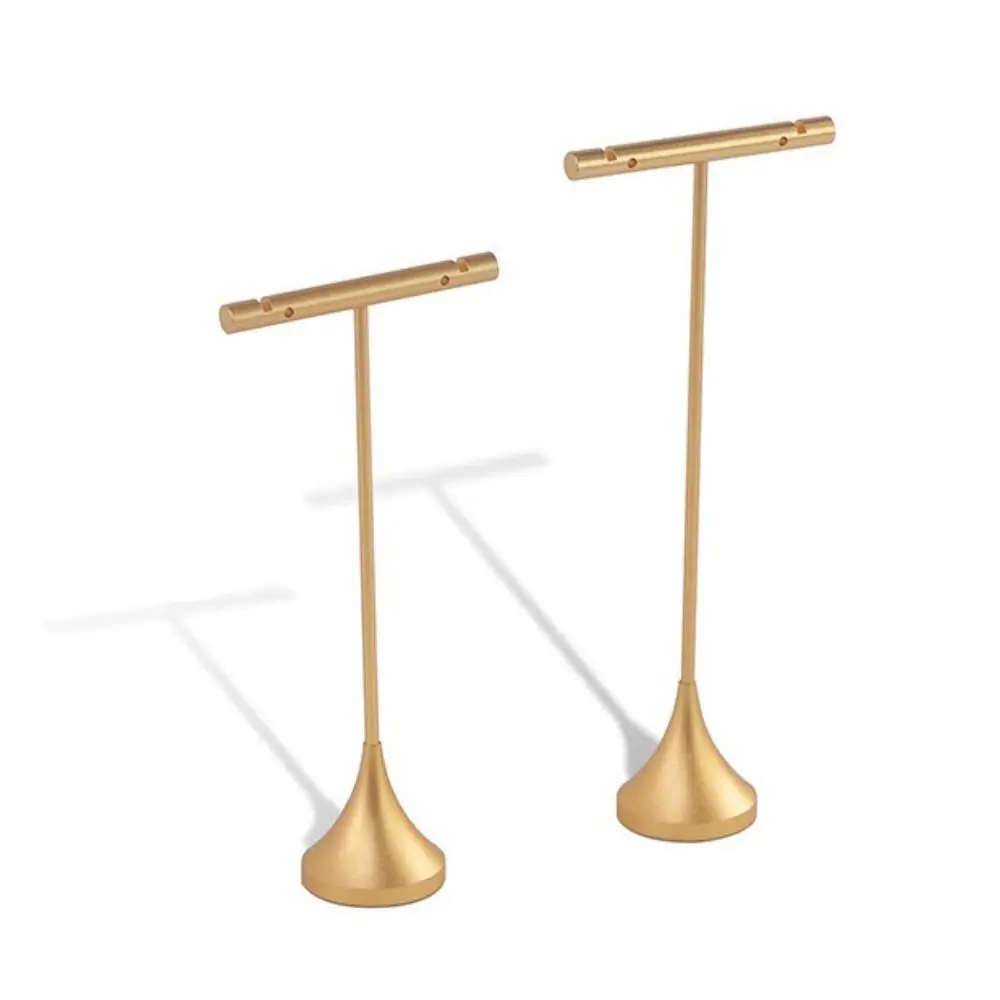 Modern Aluminum Alloy Earring Display Stand Detachable Space Saving Earring Storage Shelf T-Shape Rack Ring Storage