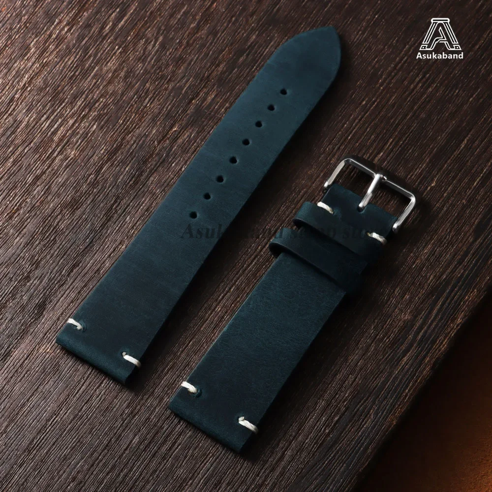 18/19/20/21/22/24mm Vintage Öl-Wachs-Leder-Uhrenarmband für Omega für Seiko Handgenähtes Rindsleder-Armband Smartwatch-Armband – Detail 10