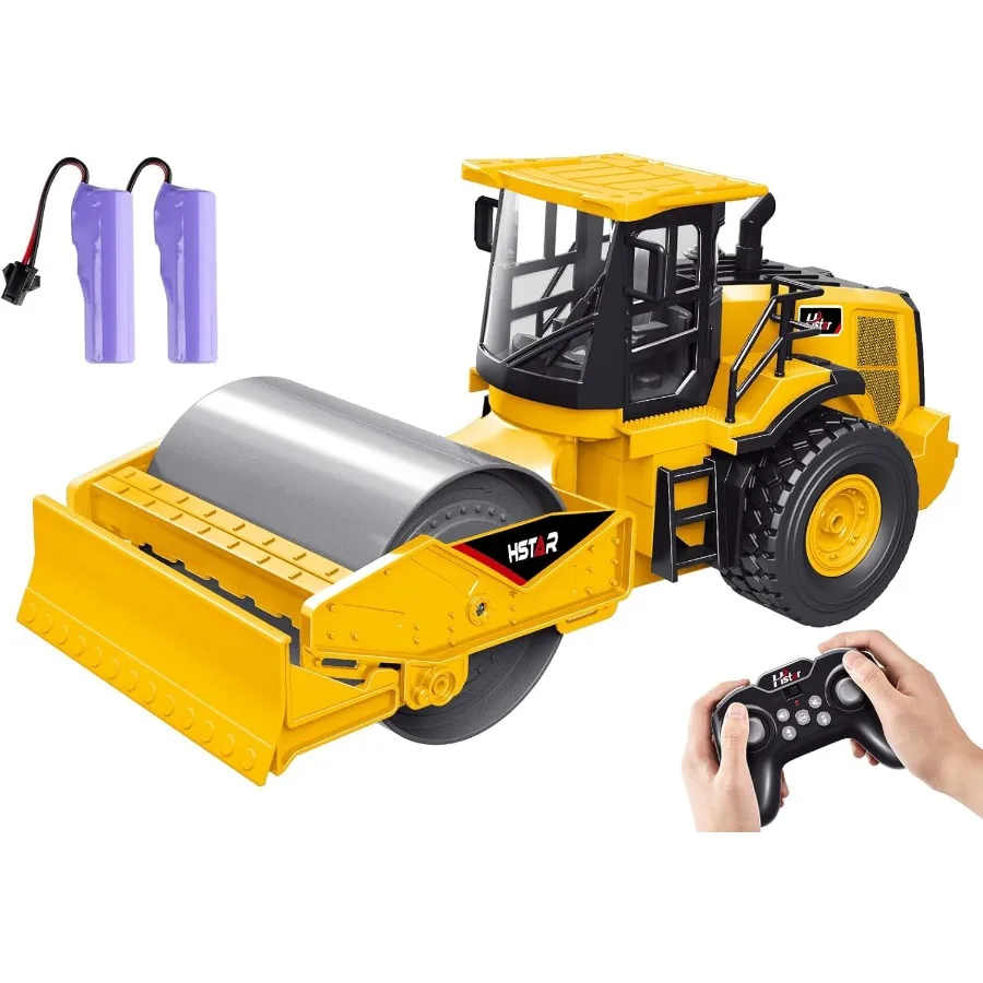 

7-канальная дорожная игрушка-ролик с дистанционным управлением [обновленное 2025] Строительная машина в масштабе 1:18, 100 минут, время игр, реалистичные звуки и Li