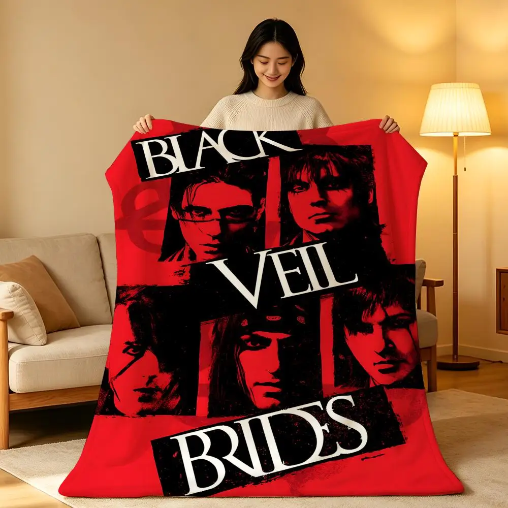 Band B-Black V-Veil B-Brides Throw hot High-Density Short Plush Blanket Soft Skin-Friendly for Sofa Nap Air-Conditioned Room