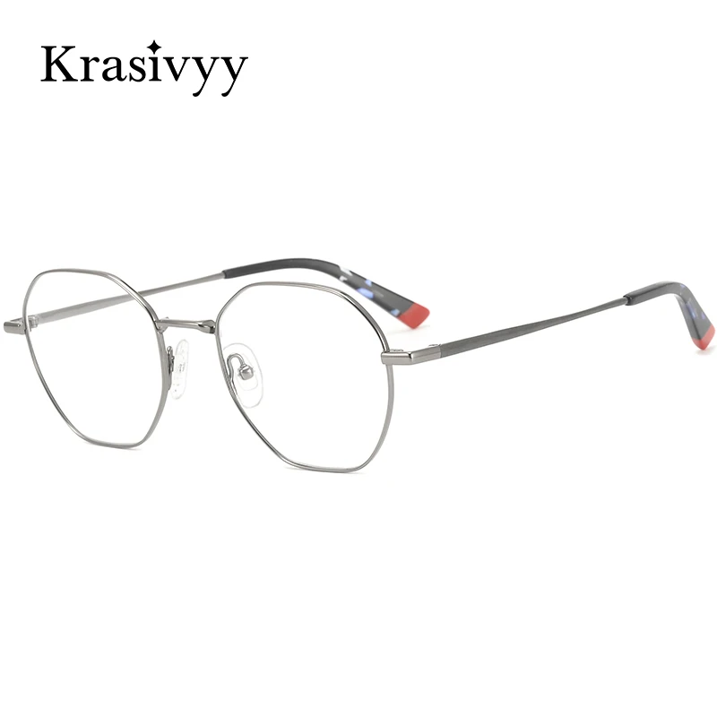 

Krasivyy Pure Titanium Glasses Frame Men Luxury Ultralight Full-Rim Prescription Eyeglasses Women Retro Korean Optical Eyewear