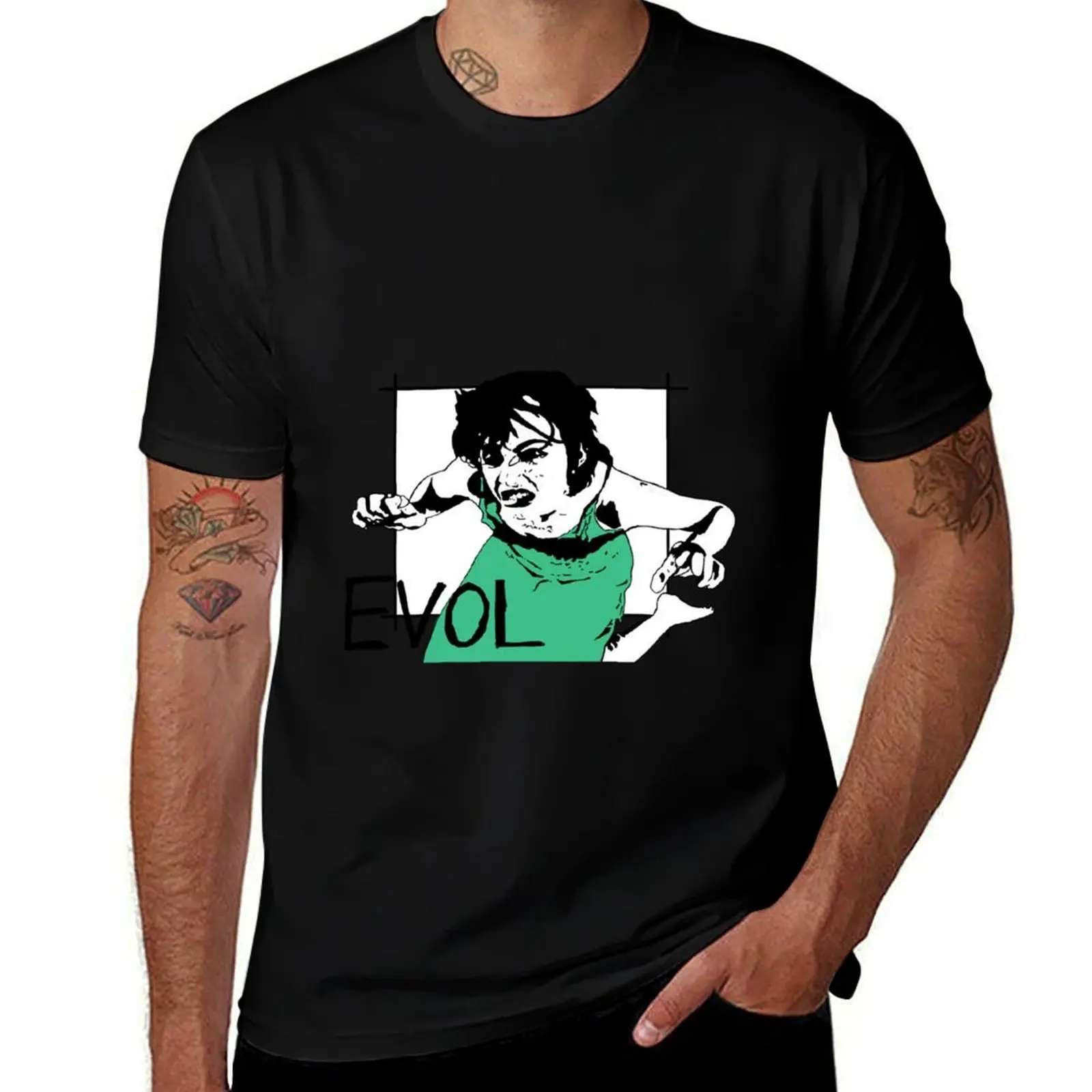 Camiseta con diseño del álbum EVOL (verde), camiseta de manga corta con estampado moderno