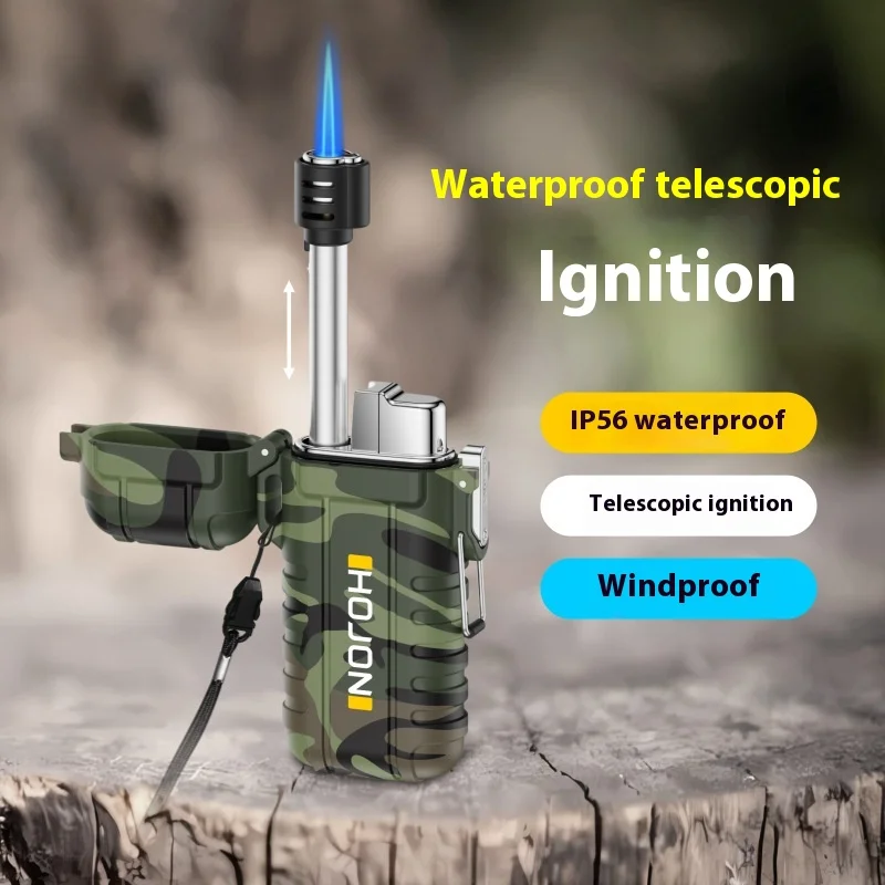 Encendedor Turbo resistente al agua para exteriores, aparatos para hombres, encendedor de cigarrillos a prueba de viento, Mini encendedor de Gas butano, encendedores inusuales