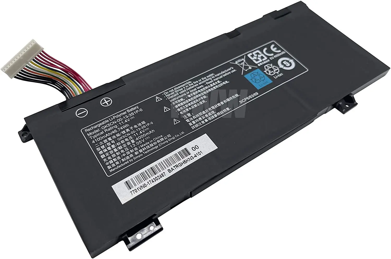 Imagem -02 - Lithium Ion Laptop Battery 11.4v 4100mah Bateria para Mechrevo X8ti Plus X8ti-g X9ti-s X10ti Gk5cn00133s1p-0